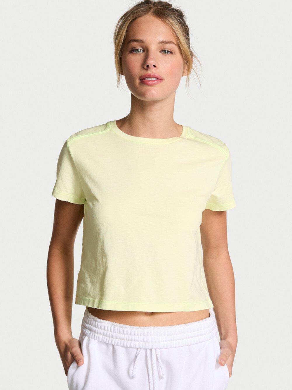 Heritage Cotton Cropped Tee Pink