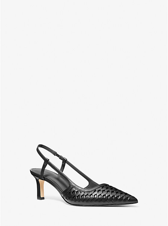 Alora Hand-Woven Leather Slingback Pump Michael Kors