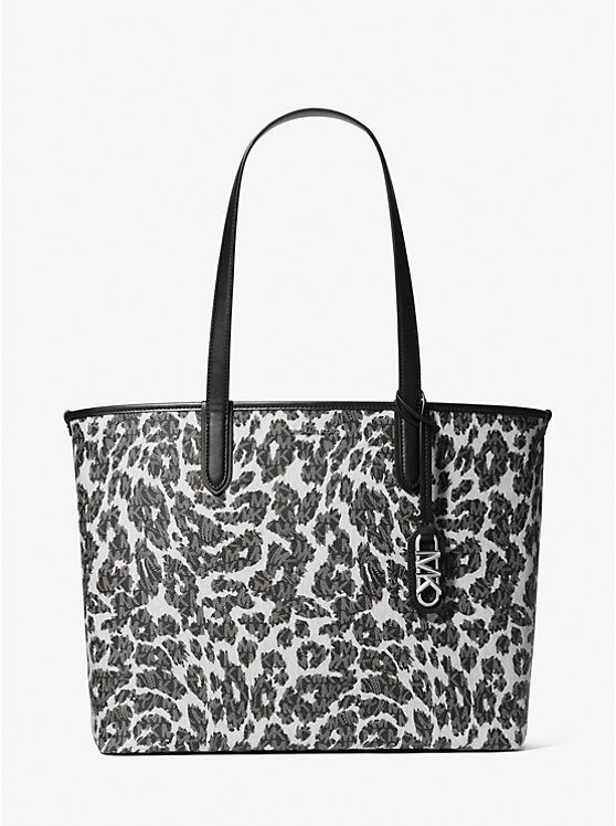 Eliza Extra-Large Leopard Logo Tote Bag Michael Kors
