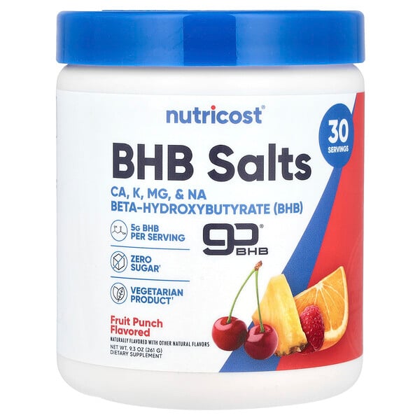 BHB Salts, Fruit Punch, 9.3 oz (Унции) (261 g) Nutricost