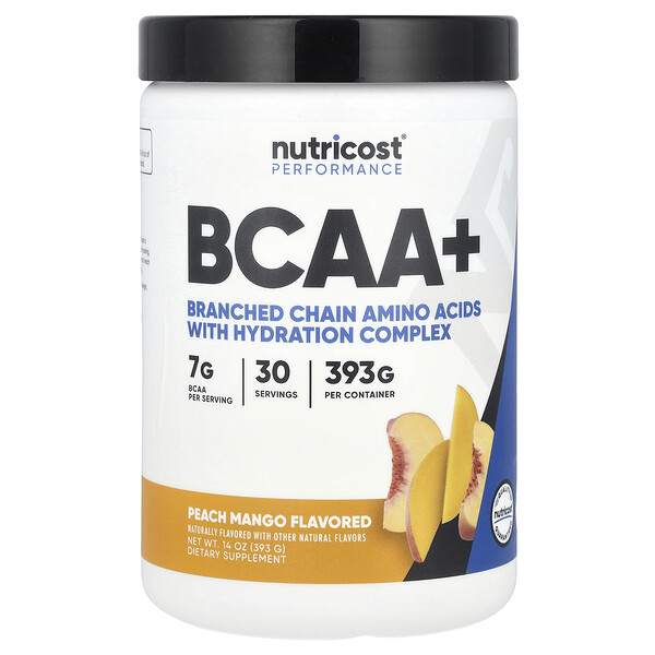 Performance, BCAA+, Peach Mango, 14 oz (393 g) Nutricost