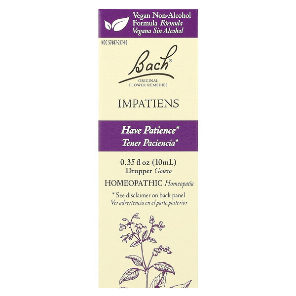 Original Flower Remedies, Impatiens, 0.35 fl oz (Жидкие унции) (10 ml) Bach