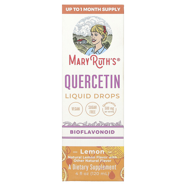 Quercetin Liquid Drops, Lemon, 4 fl oz (120 ml) MaryRuth's