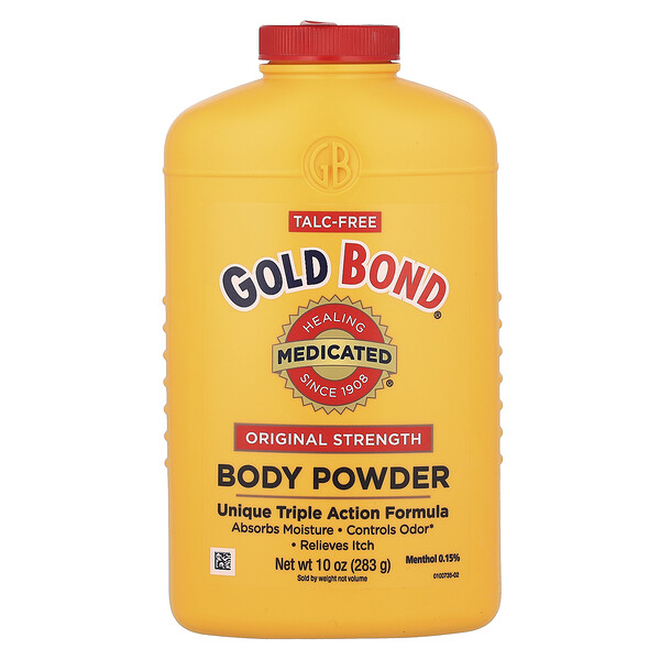 Body Powder, Unique Triple Action Formula, Original Strength, 10 oz (283 g) Gold Bond