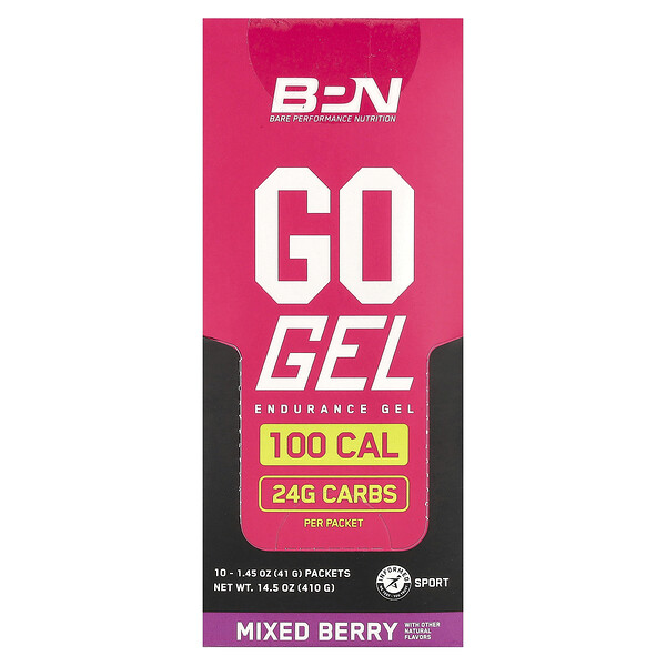 Go Gel (Гель), Endurance Gel, Mixed Berry, 10 Packets (Пакеты ), 1.45 oz (Унции) (41 g) Each BPN