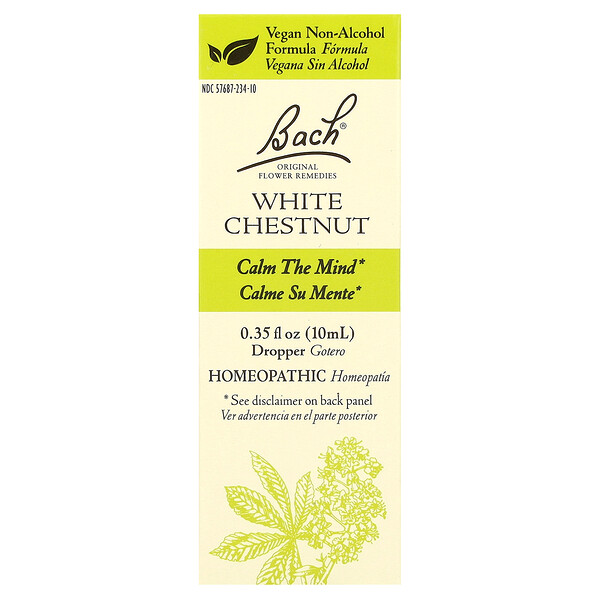 Original Flower Remedies, White Chestnut, 0.35 fl oz (Жидкие унции) (10 ml) Bach