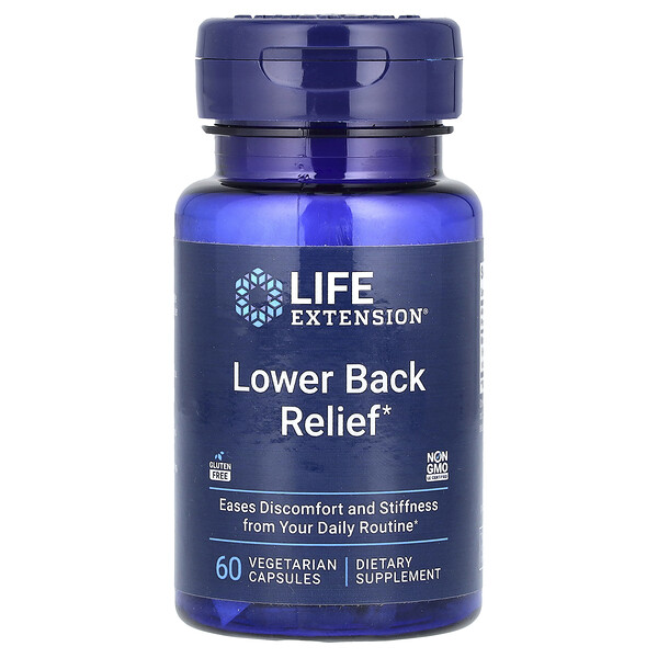 Lower Back Relief , 60 Vegetarian Capsules Life Extension