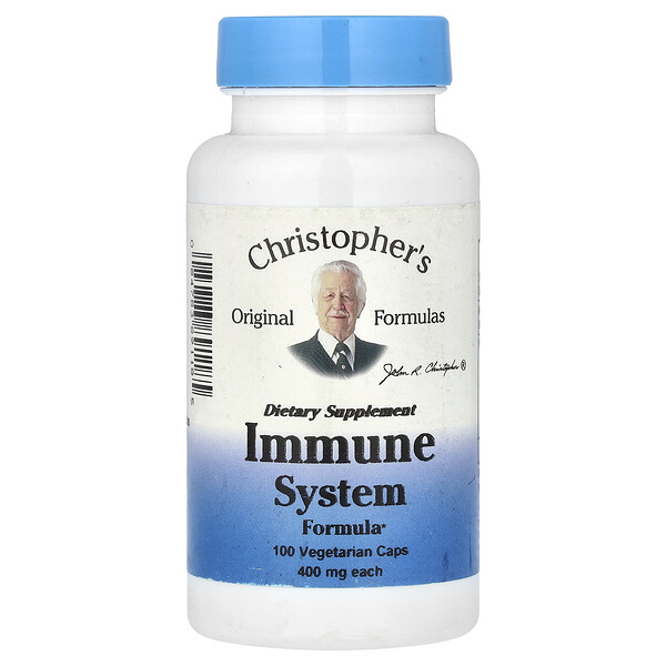 Immune System Formula, 400 mg, 100 Vegetarian Caps (200 mg Per Cap) Christopher's