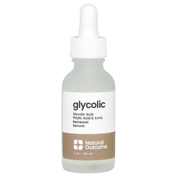 Glycolic, Renewal Serum, Fragrance Free, 1 oz (30 ml) Natural outcome