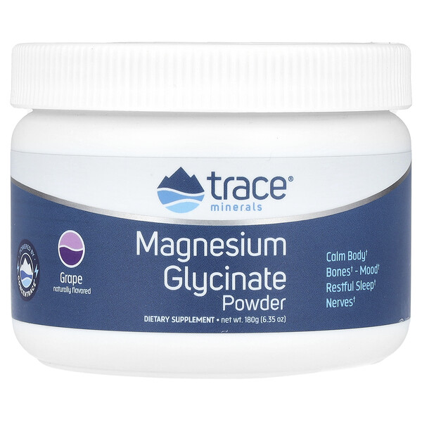 Magnesium Glycinate Powder, Grape, 6.35 oz (180 g) Trace Minerals Research