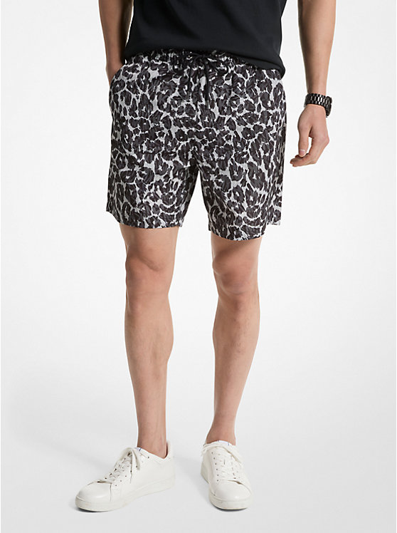 Leopard Logo Shorts Michael Kors Mens