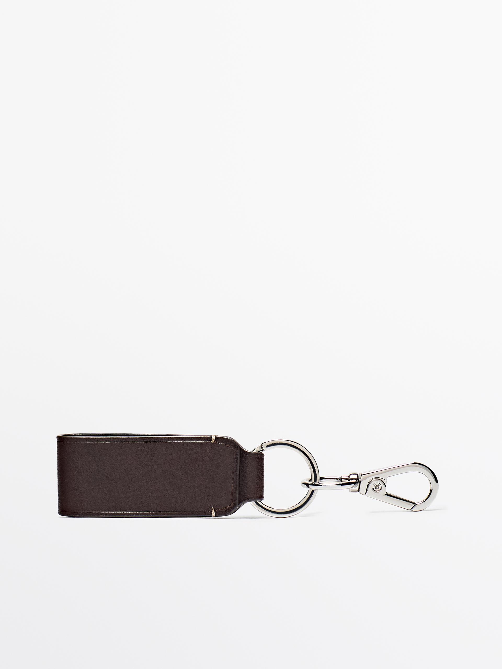 Leather key ring with lobster clasp ZARA
