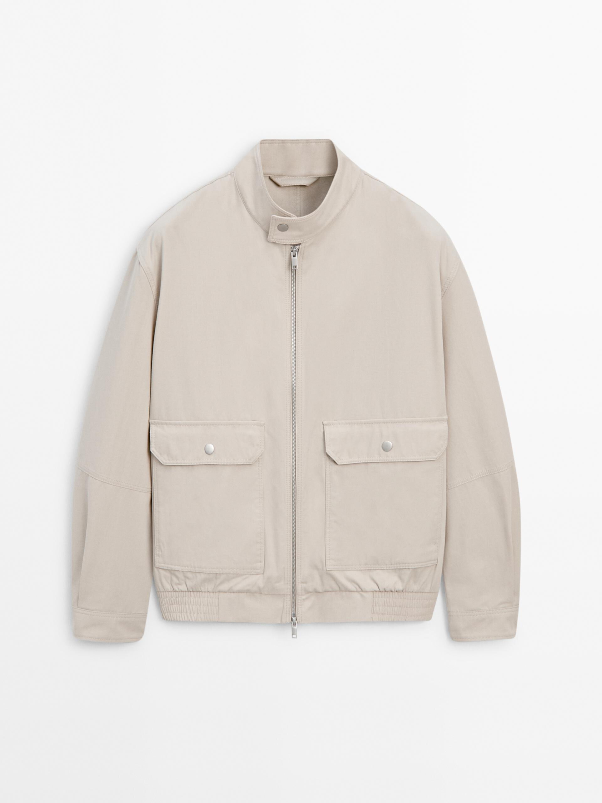 100% cotton jacket with pockets ZARA