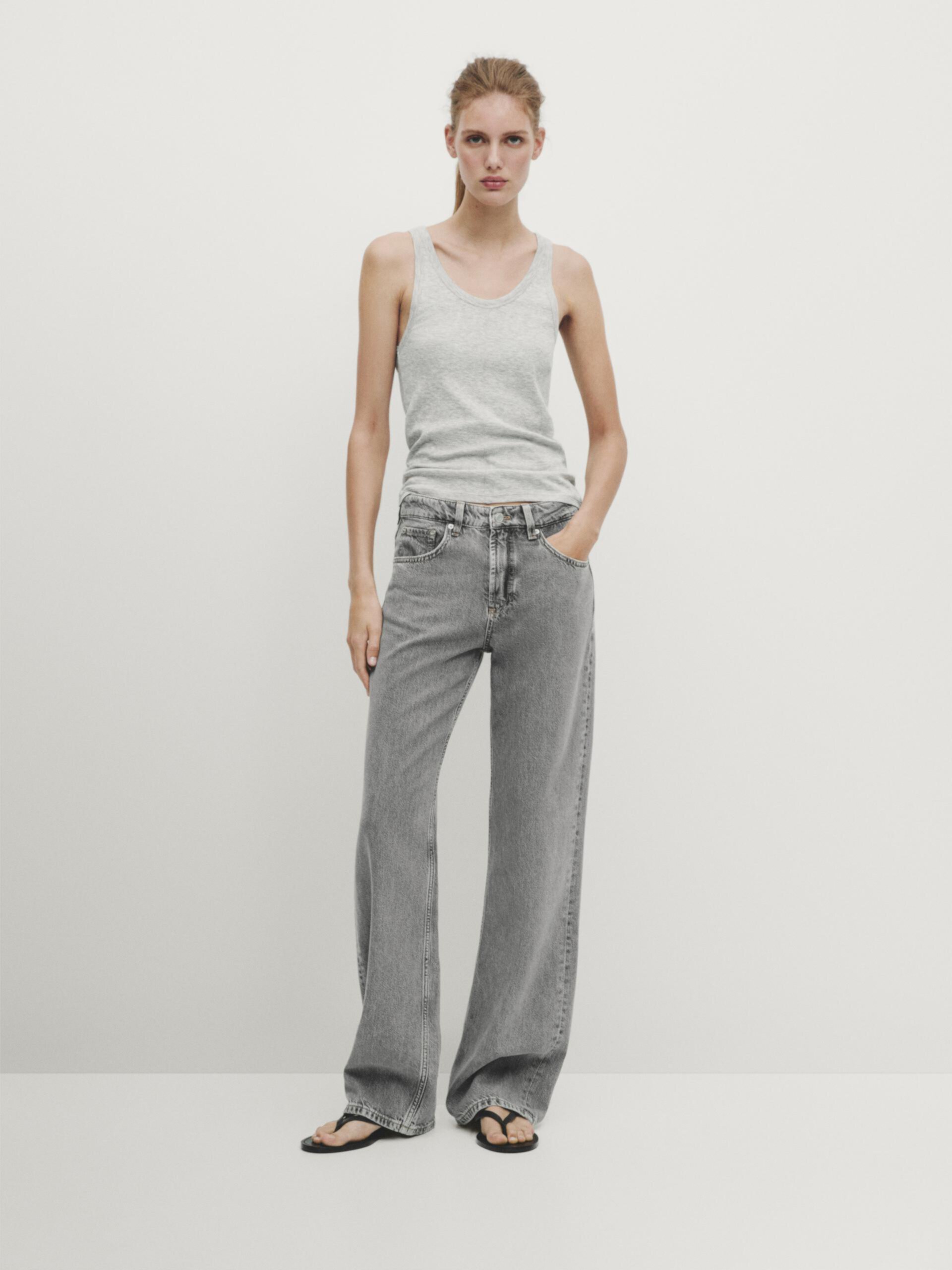 Mid-rise wide-leg full length jeans ZARA