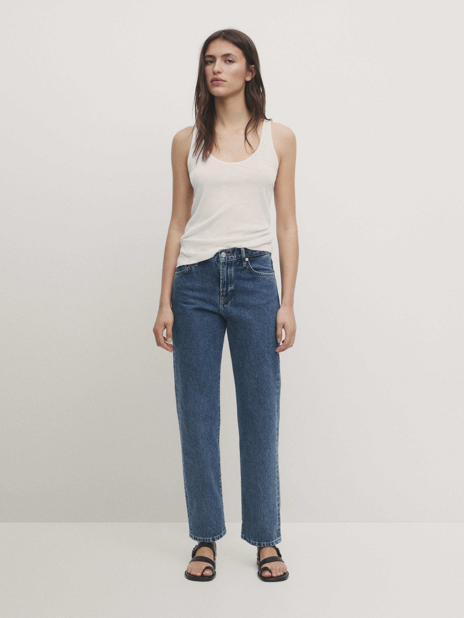 Straight fit low-rise jeans ZARA