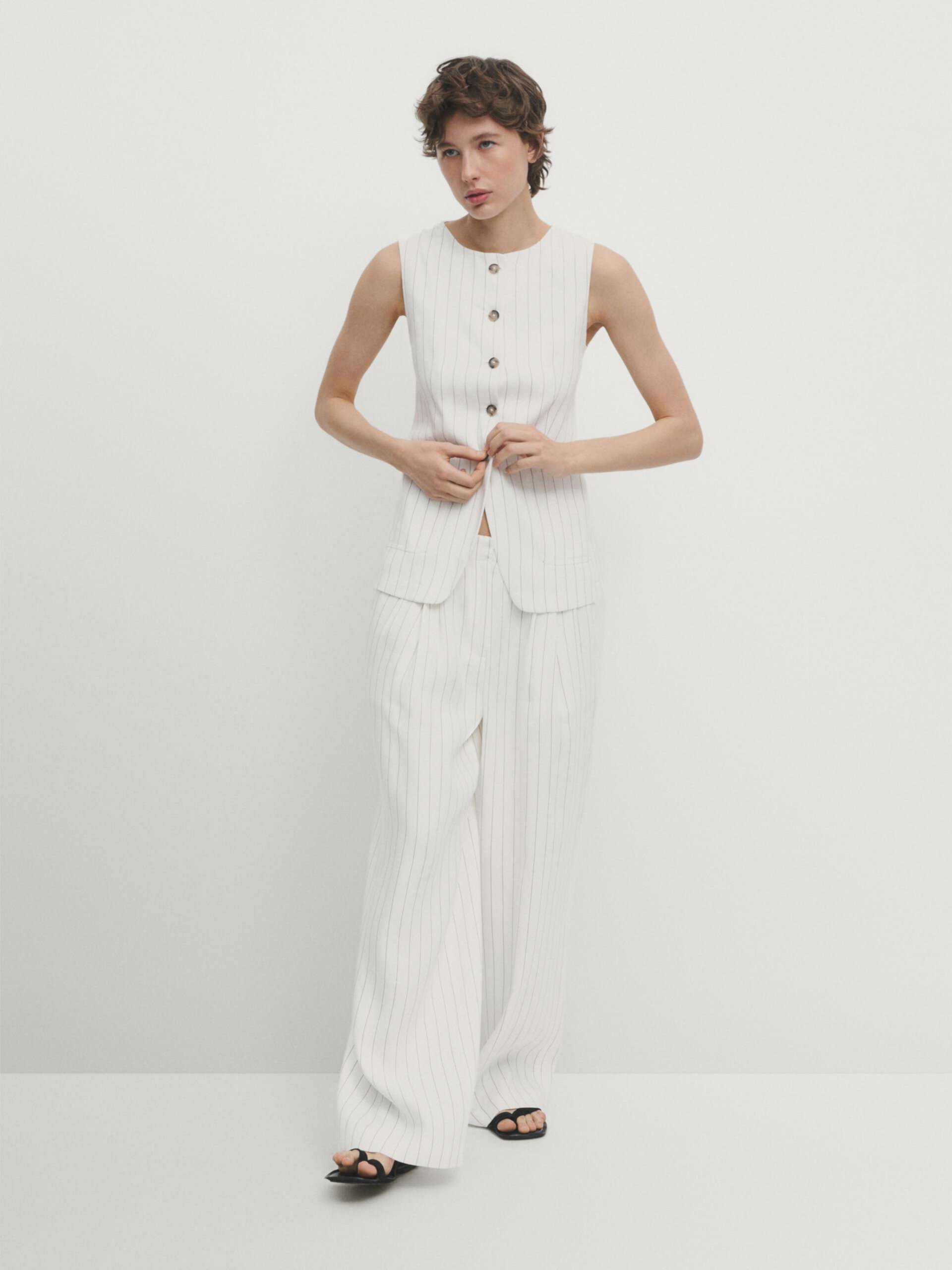 Suit trousers with contrast stripes ZARA