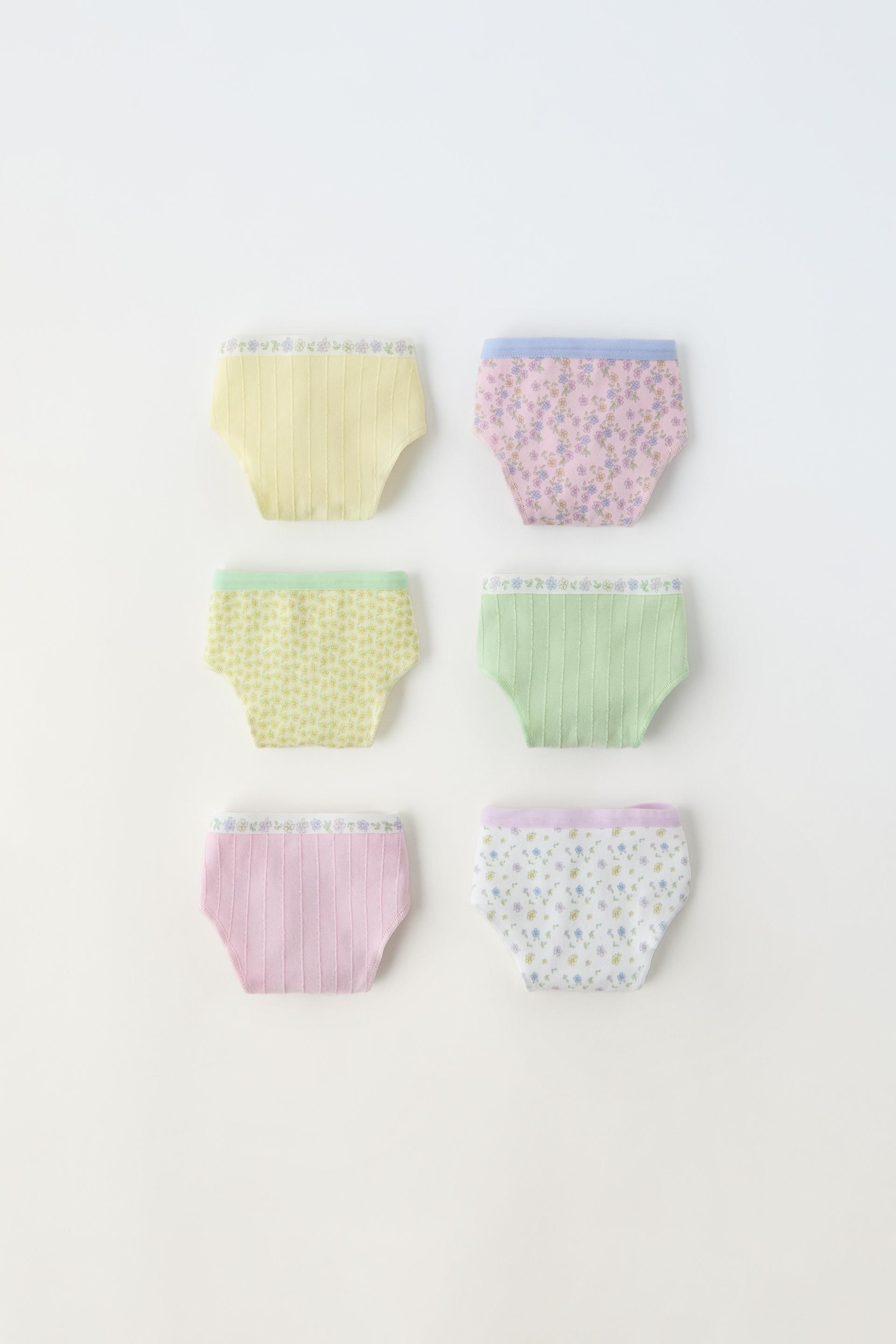 2-6 YEARS/ SIX-PACK OF STRUCTURED AND FLORAL UNDERWEAR ZARA
