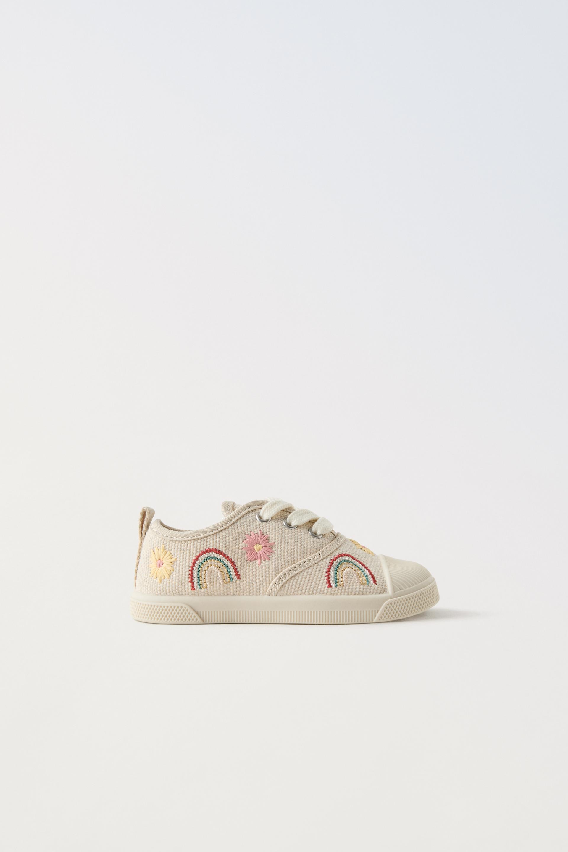 EMBROIDERED COTTON SNEAKERS ZARA