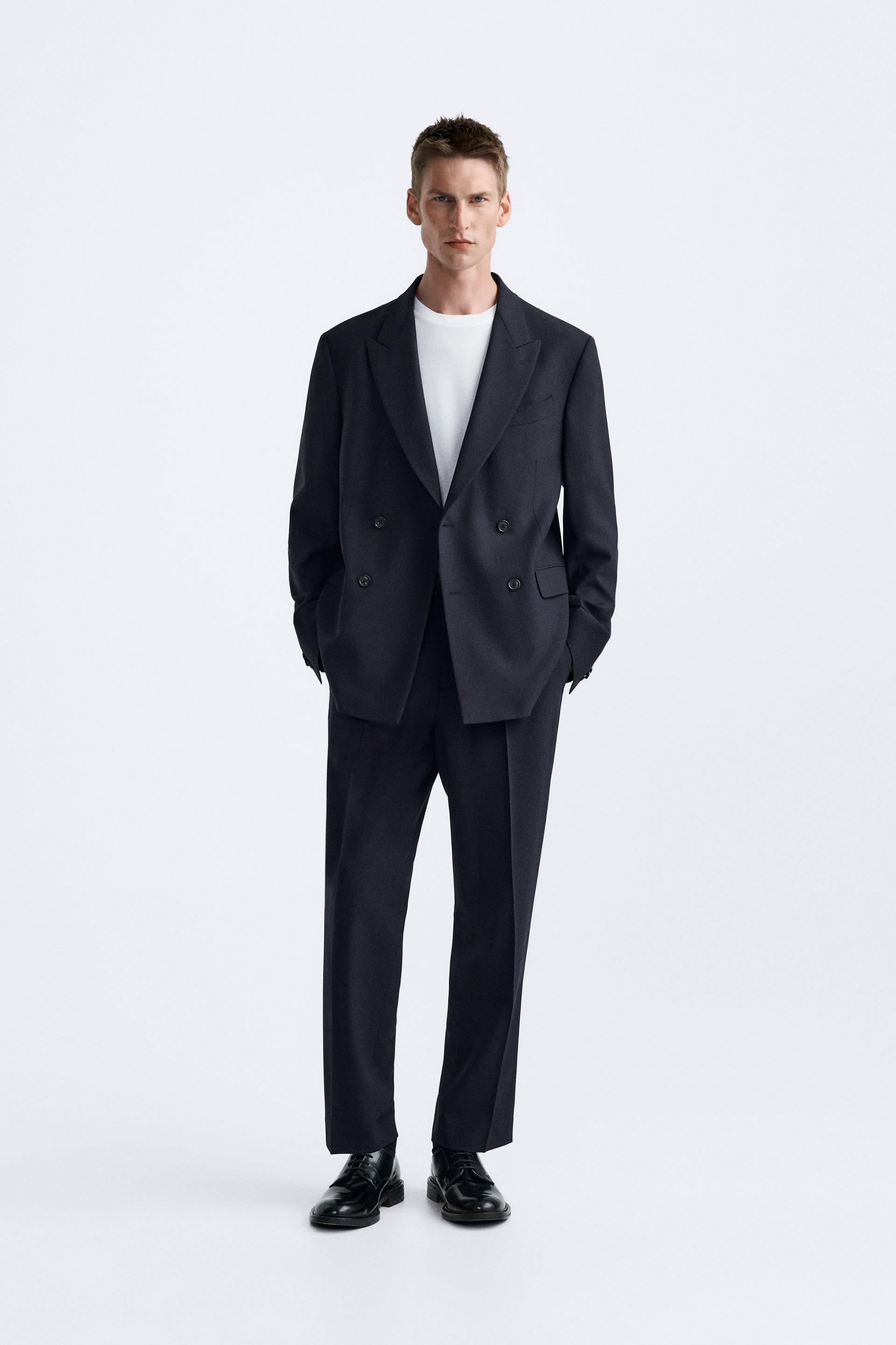 DOUBLE BREASTED SUIT JACKET ZARA