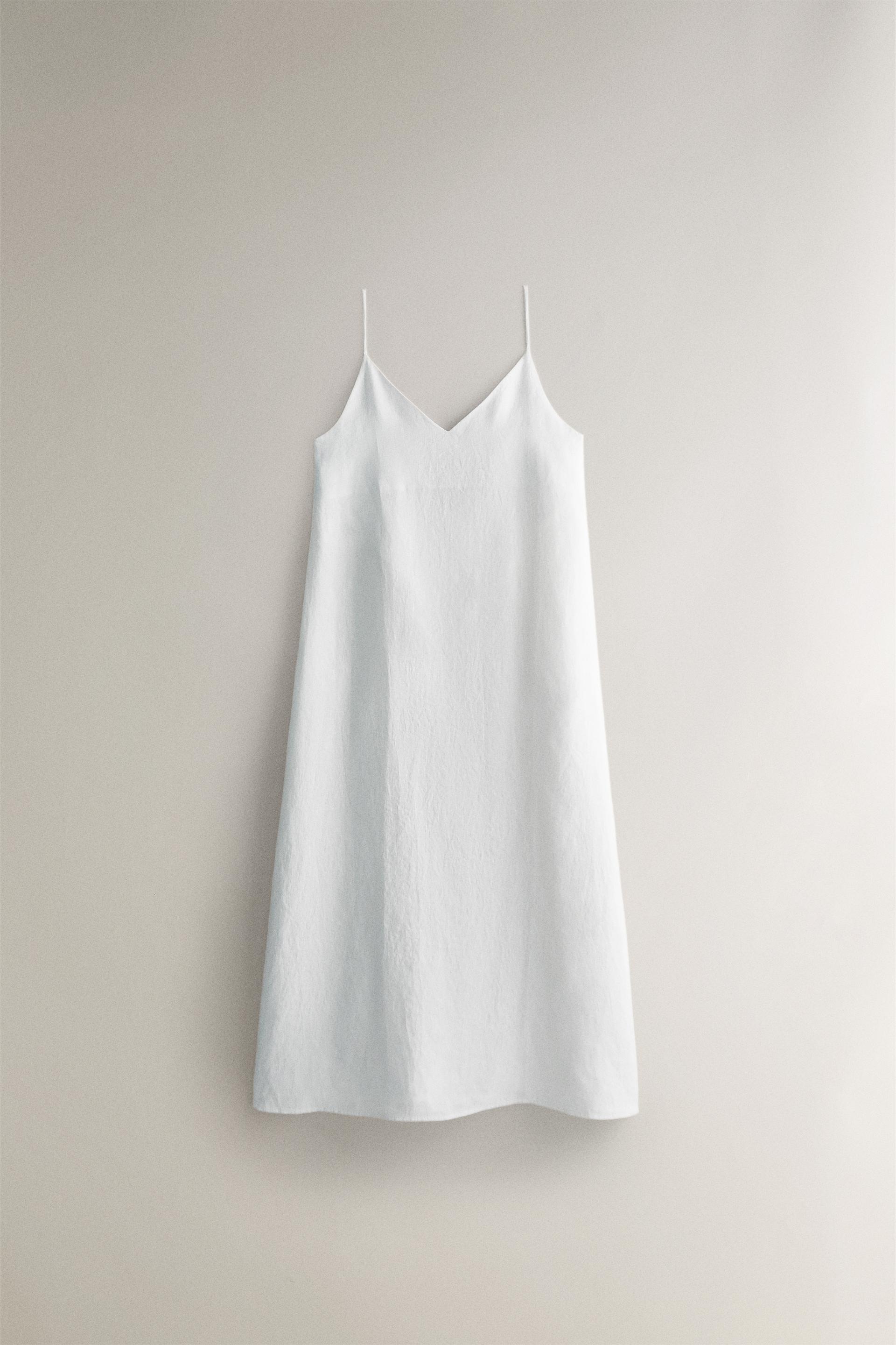 SOLID-COLORED LINEN NIGHTGOWN ZARA
