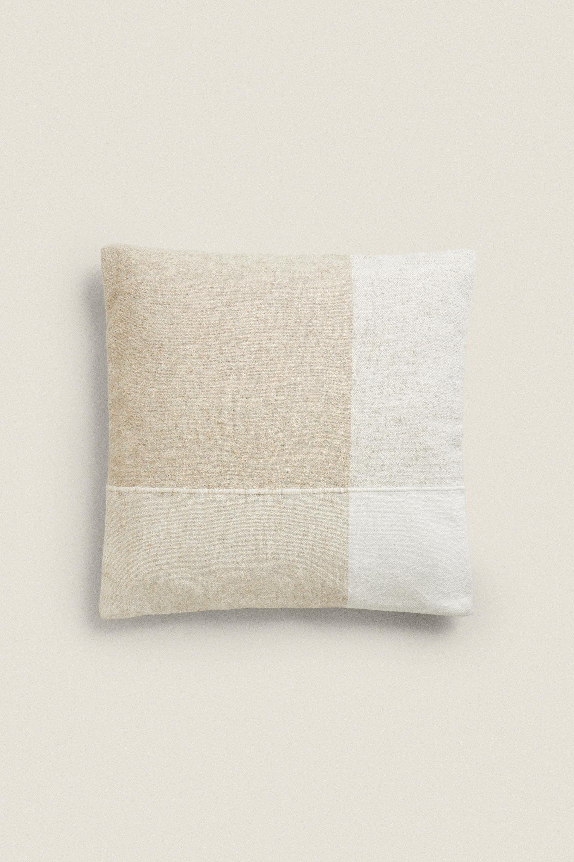 EMBROIDERED LINE THROW PILLOW COVER ZARA