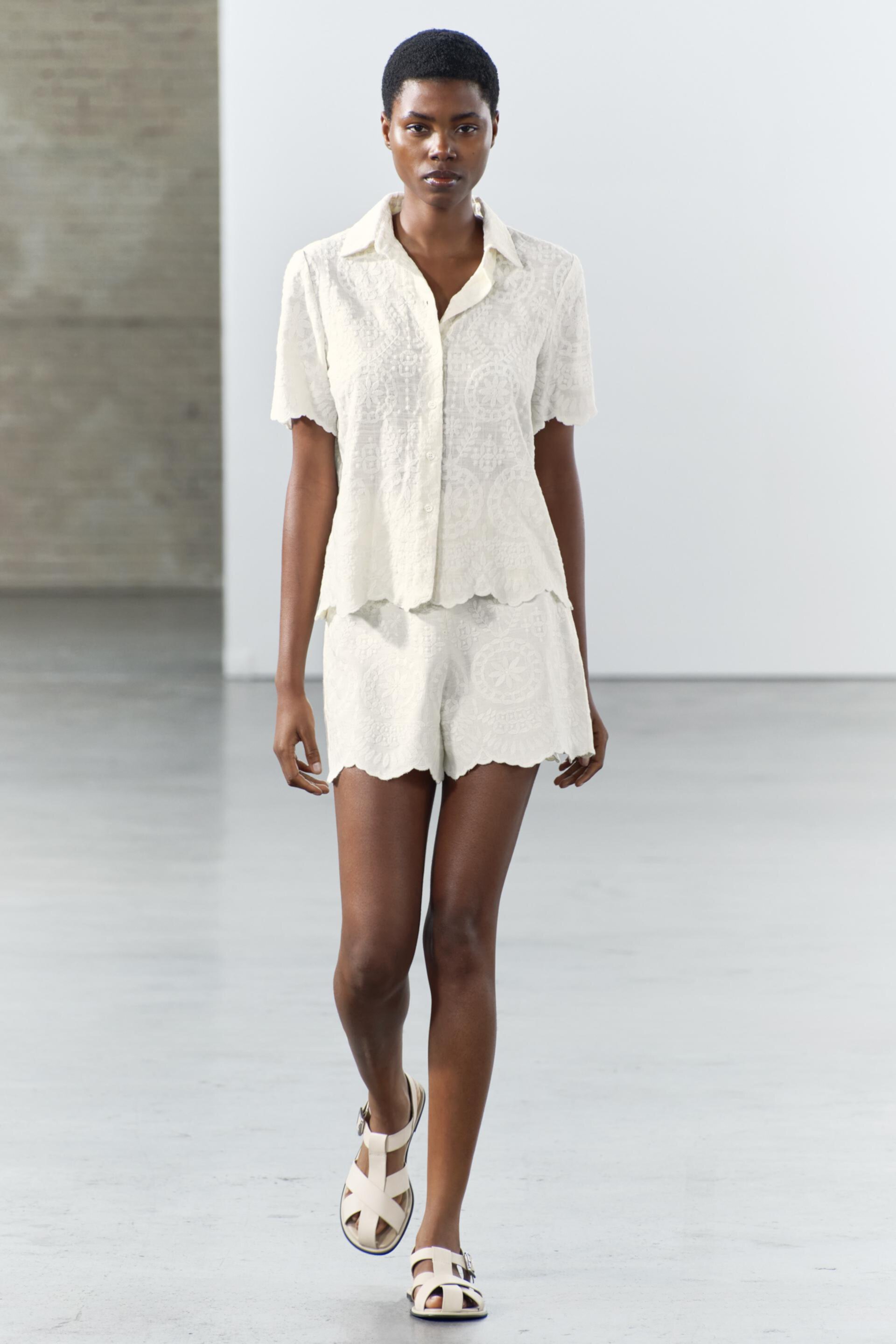 EMBROIDERED SHORTS ZW COLLECTION ZARA