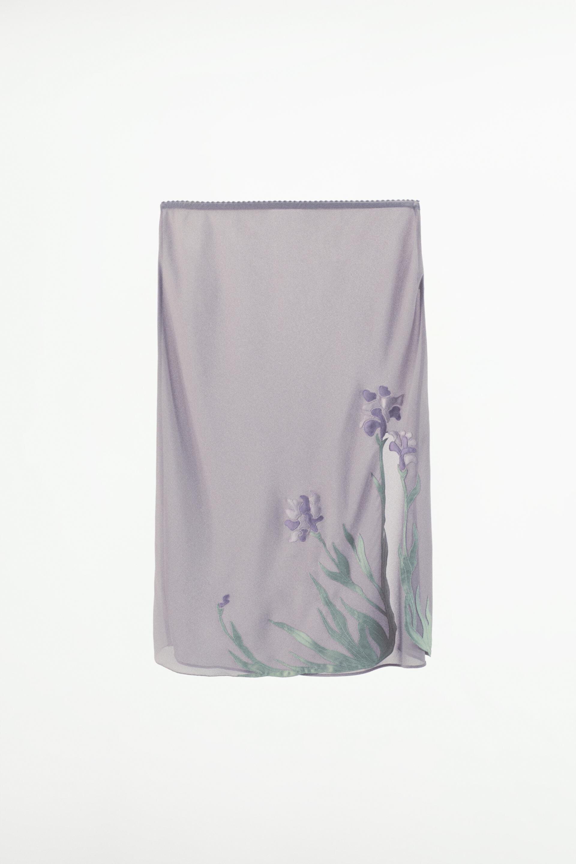 FLORAL EMBROIDERY SKIRT ZARA