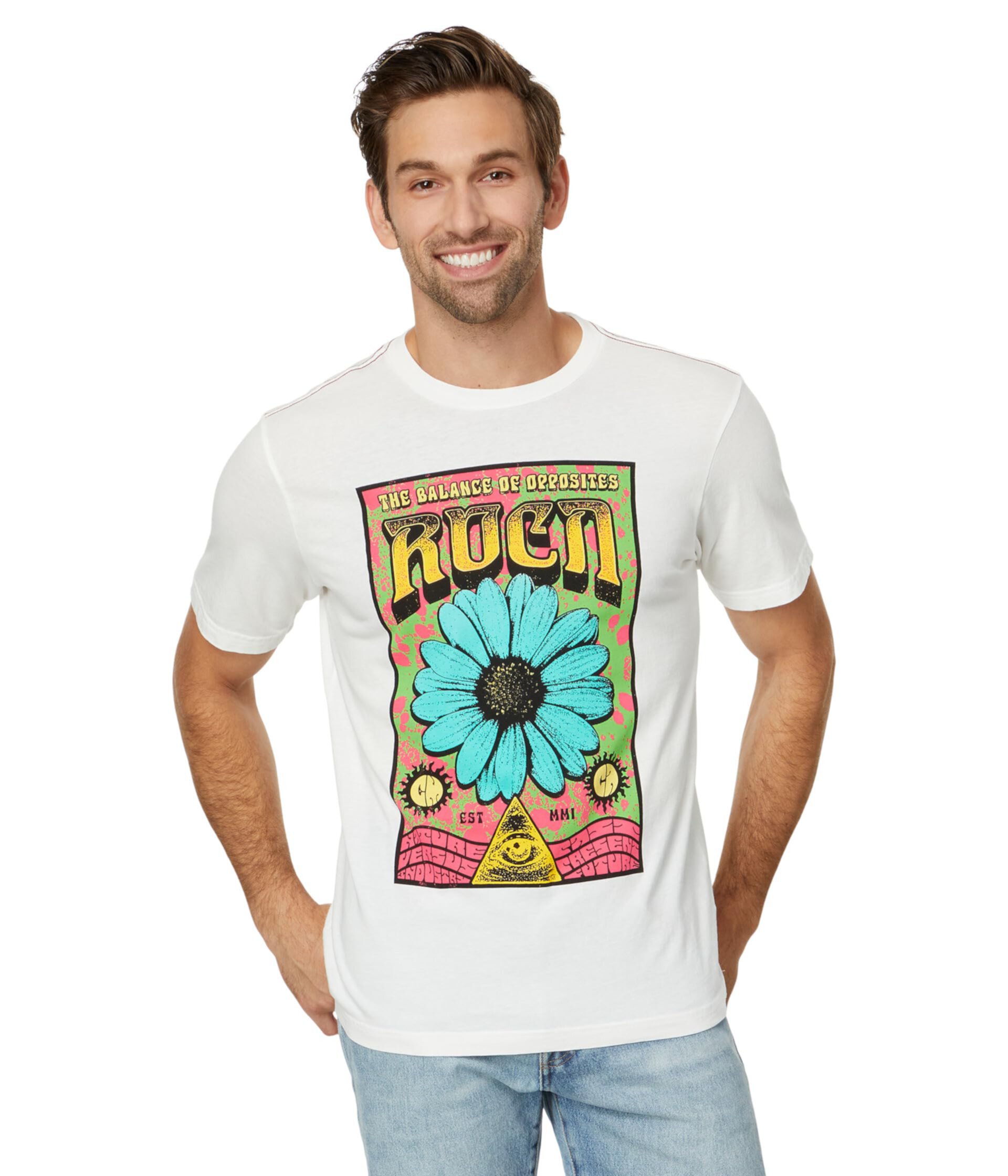 Футболка Rvca Bloomfest S/S с коротким рукавом, 100% хлопок, обычный крой Rvca