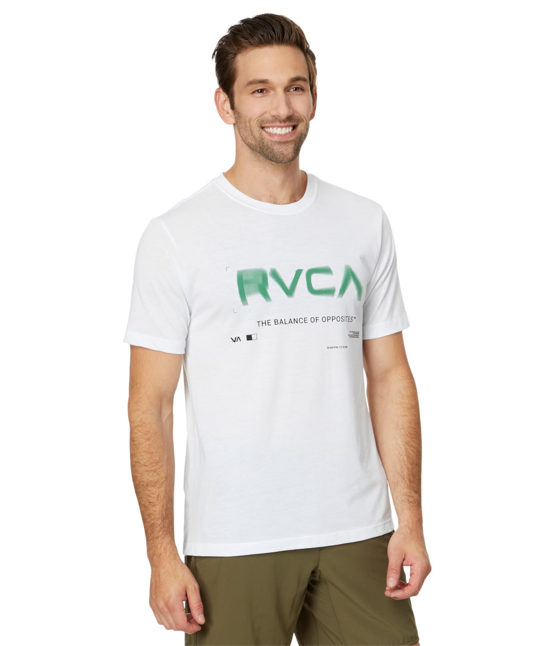 Футболка RVCA Radial Ss с короткими рукавами, комфортным стилем и дышащей тканью Rvca