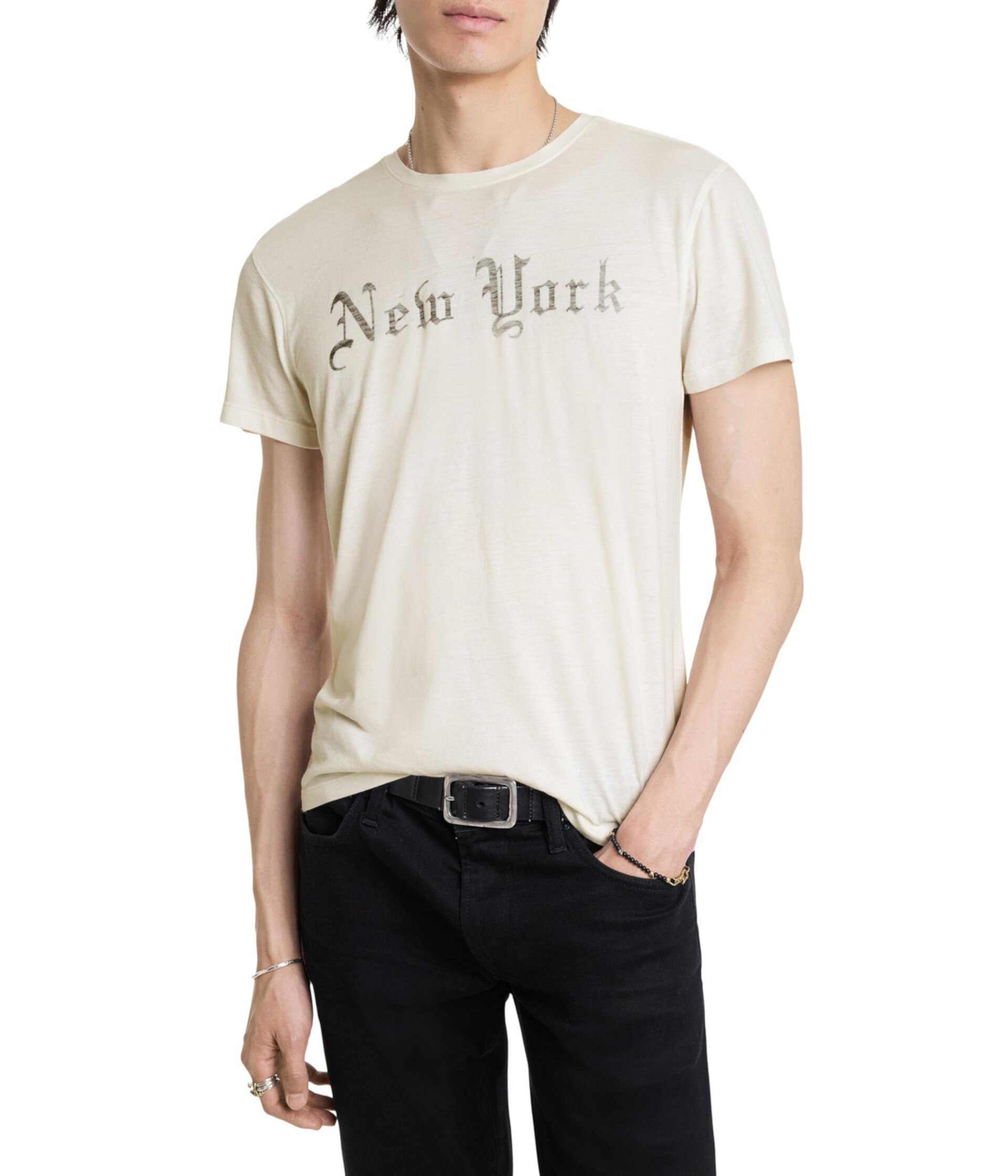 Мужская Футболка John Varvatos New York Tee KG6623F24 John Varvatos