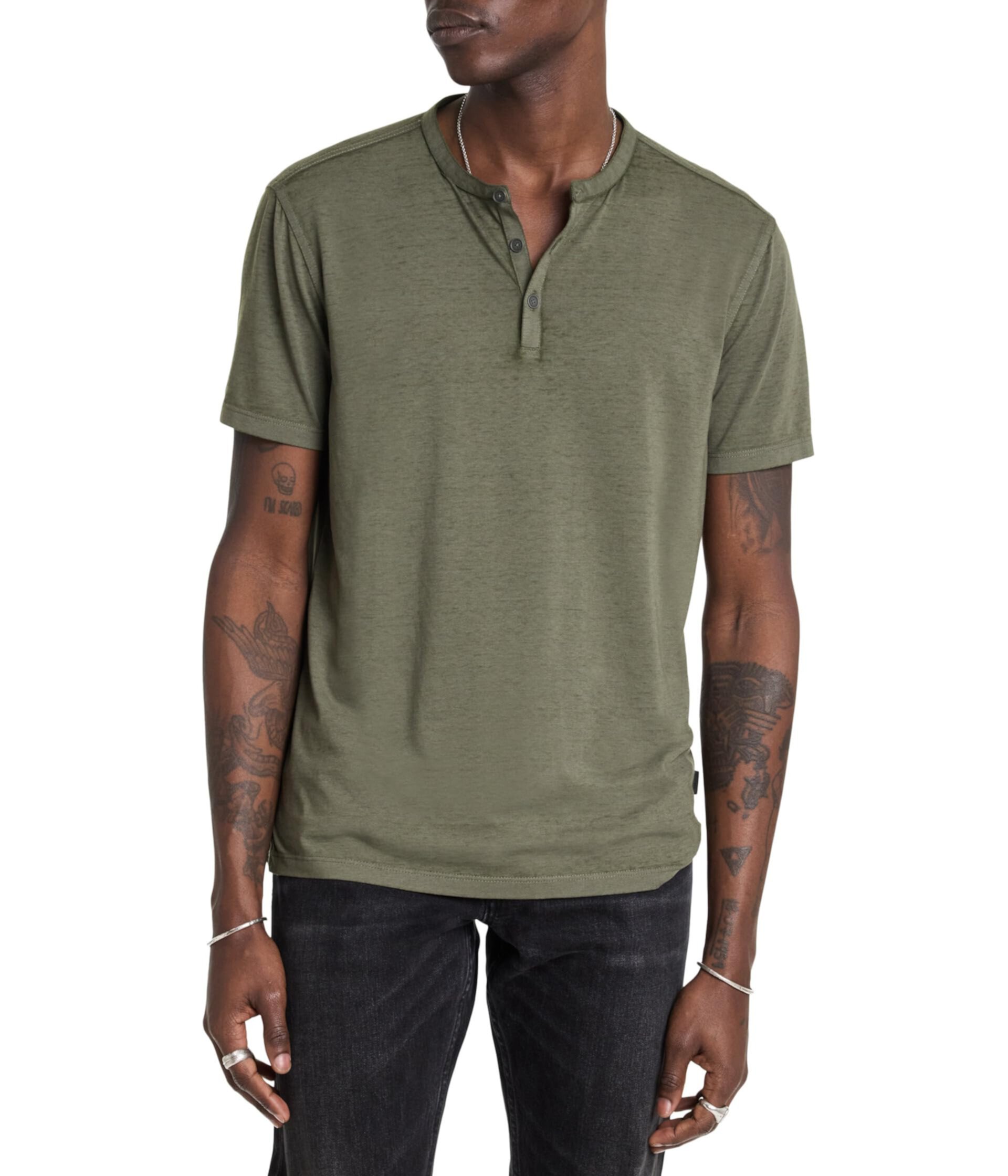 Мужская Футболка John Varvatos Duke Henley K4463F24 John Varvatos