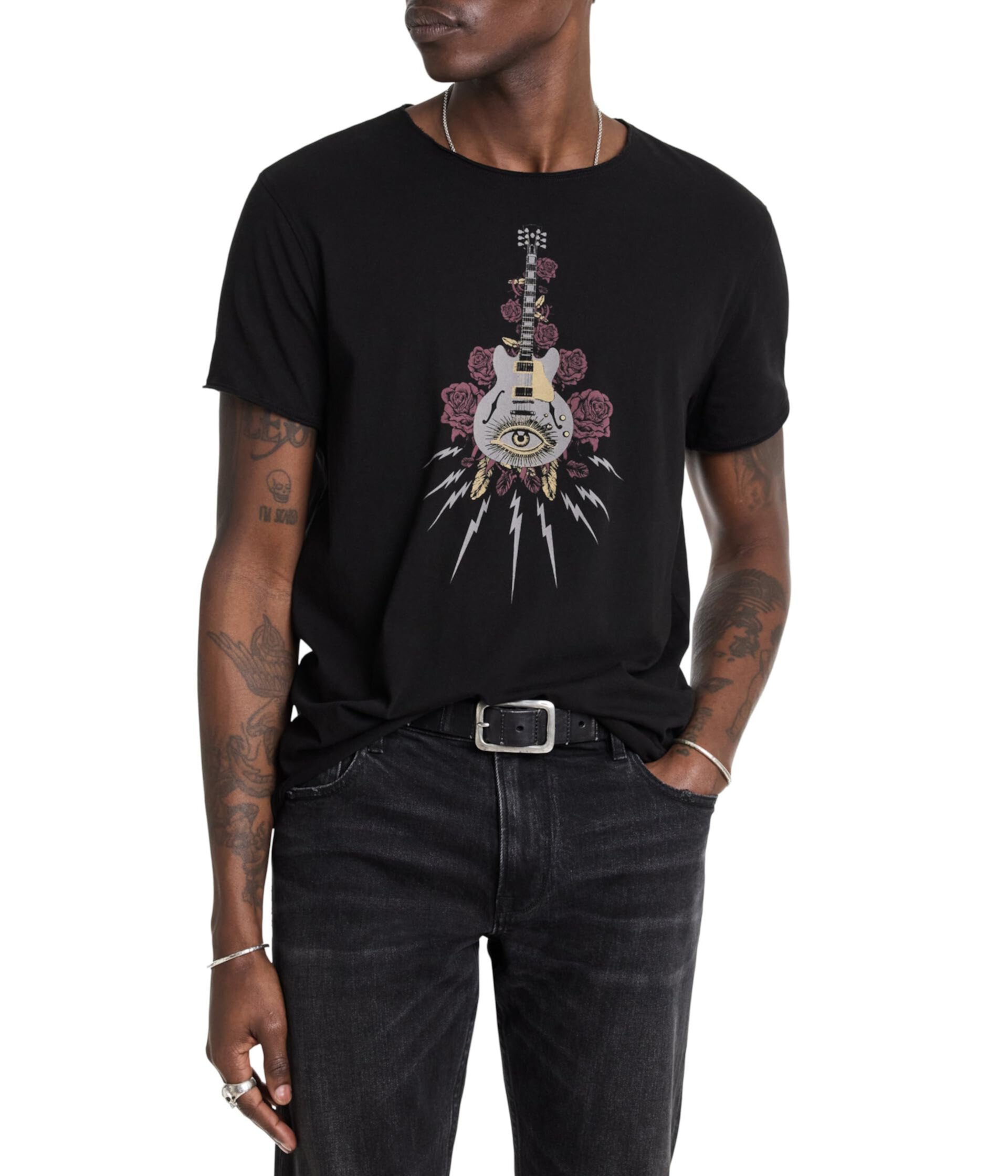 Мужская Футболка John Varvatos Guitar Tee KG6621F24 John Varvatos