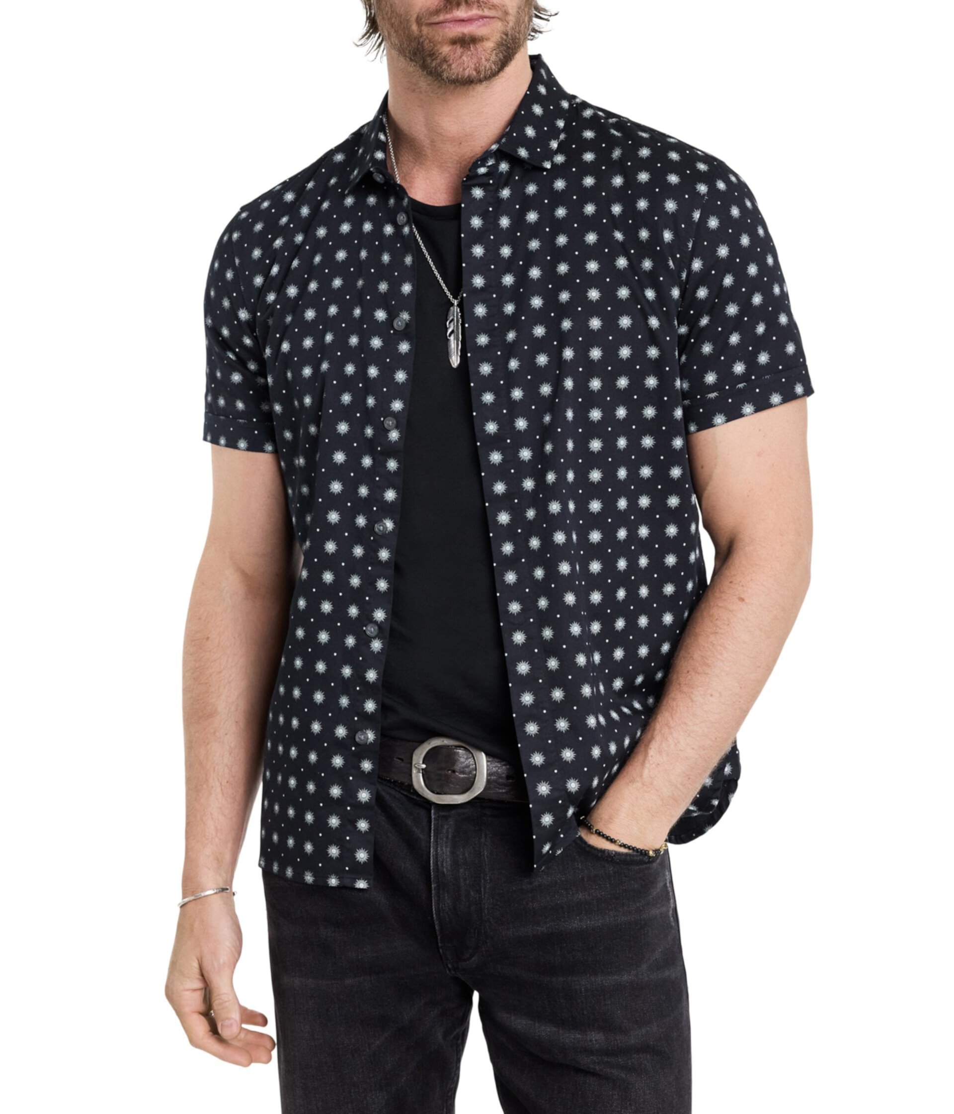 Мужская Повседневная рубашка John Varvatos Loren Shirt W690F24 John Varvatos