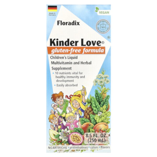Floradix, Kinder Love, Children's Liquid Multivitamin and Herbal Supplement, Gluten Free, 8.5 fl oz (250 ml) Floradix