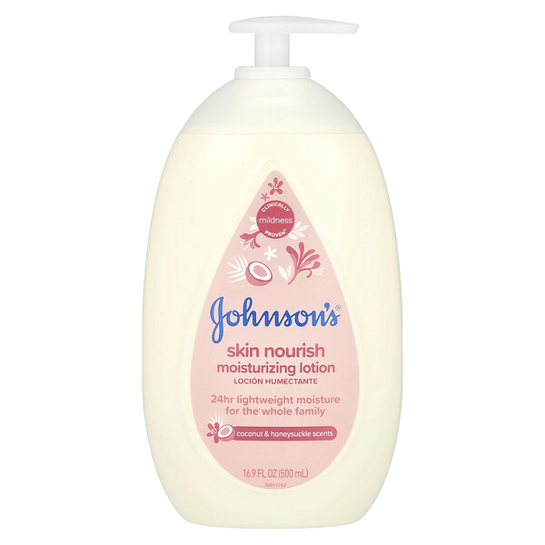 Skin Nourish Moisturizing Lotion, Coconut & Honeysuckle, 16.9 fl oz (500 ml) Johnson's Baby