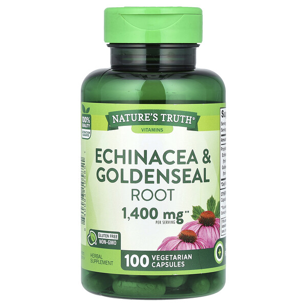Echinacea & Goldenseal Root, 100 Vegetarian Capsules Nature's Truth