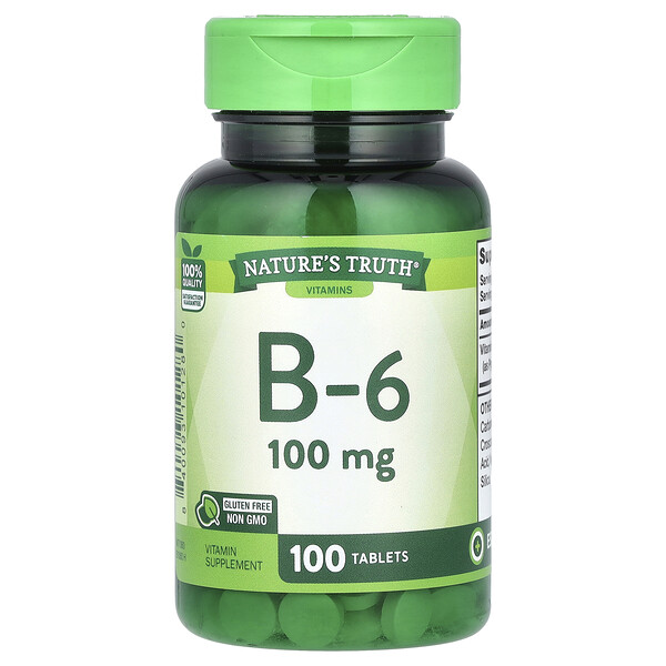 Vitamin B-6, 100 mg, 100 Tablets Nature's Truth