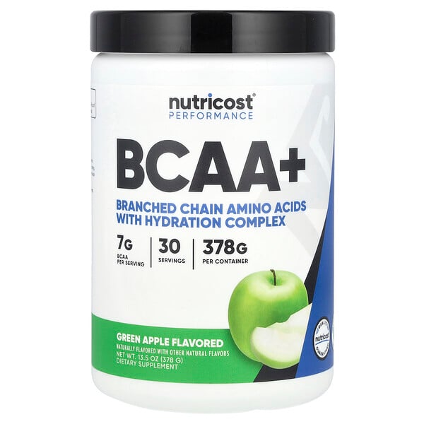 Performance, BCAA+, Green Apple, 13.5 oz (378 g) Nutricost