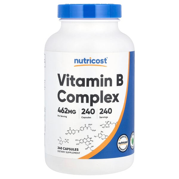 Vitamin B Complex, 462 mg, 240 Capsules Nutricost