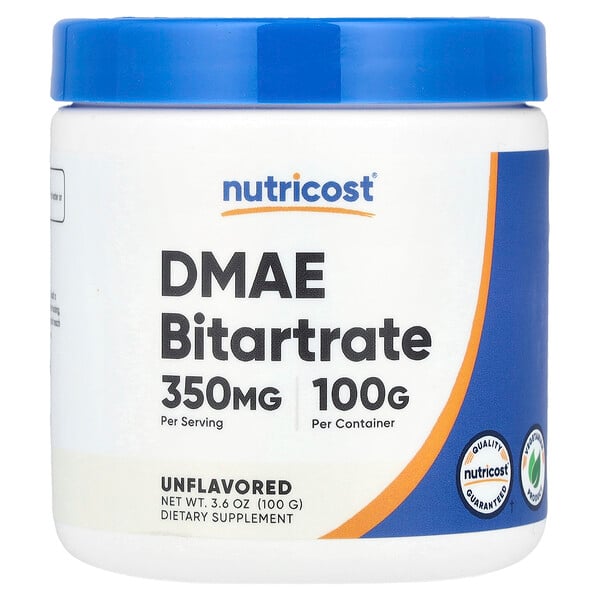DMAE Bitartrate, Unflavored, 3.6 oz (100 g) Nutricost