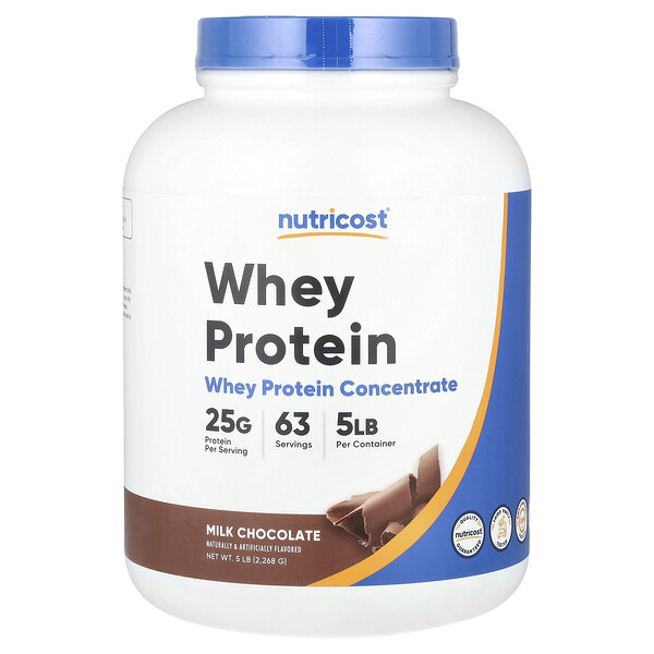 Whey Protein Concentrate, Milk Chocolate, 5 lb (2,268 g) Nutricost