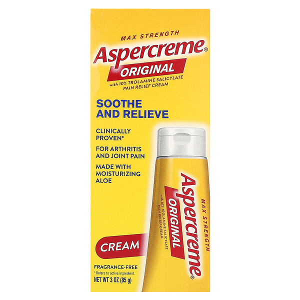 Original Cream, Max Strength, Fragrance-Free, 3 oz (85 g) Aspercreme