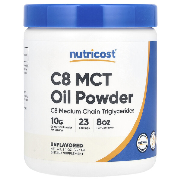 C8 MCT Oil Powder, Unflavored, 8.1 oz (227 g) Nutricost