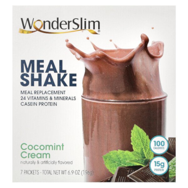 Meal Shake, Cocomint Cream, 7 Packets, 28 g Each WonderSlim