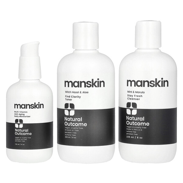 Man Skin, Everyday Face Kit, 3 Piece Kit Natural outcome