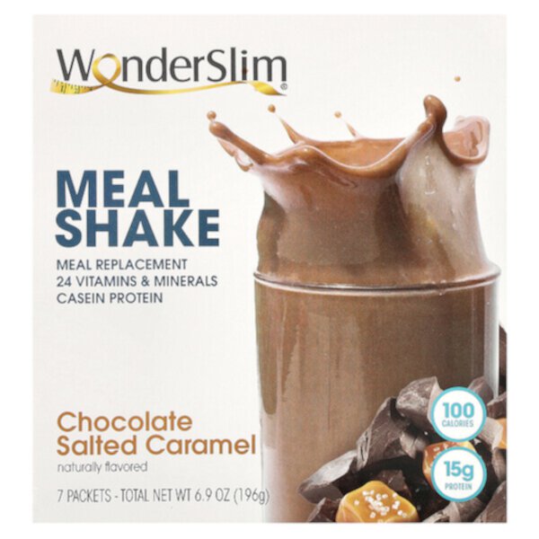 Meal Shake, Chocolate Salted Caramel, 7 Packets, 28 g Each WonderSlim