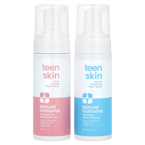 Teen Skin, Face Wash Duo, Clarifying Face Wash, 1 Set, 5 oz (150 ml) Each Natural outcome