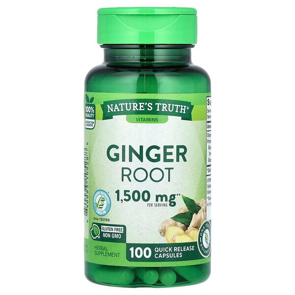 Ginger Root, 1,500 mg, 100 Quick Release Capsules (750 mg per Capsule) Nature's Truth
