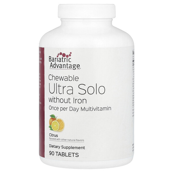 Chewable Ultra Solo without Iron, Citrus, 90 Tablets Bariatric Advantage