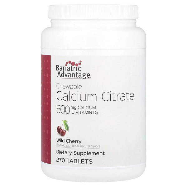 Chewable Calcium Citrate, Wild Cherry, 270 Tablets Bariatric Advantage
